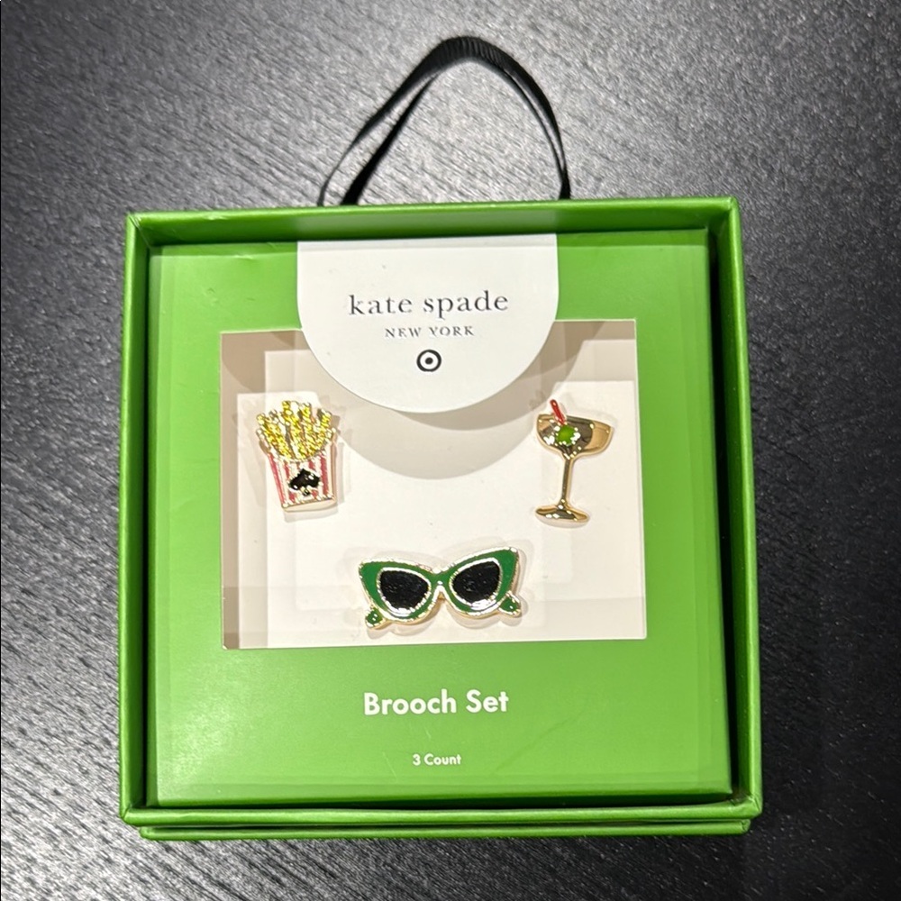 Kate Spade NY X Target 3pk Mixed Novelty French Fry Sunglasses Martini Pin Set - Picture 5 of 5